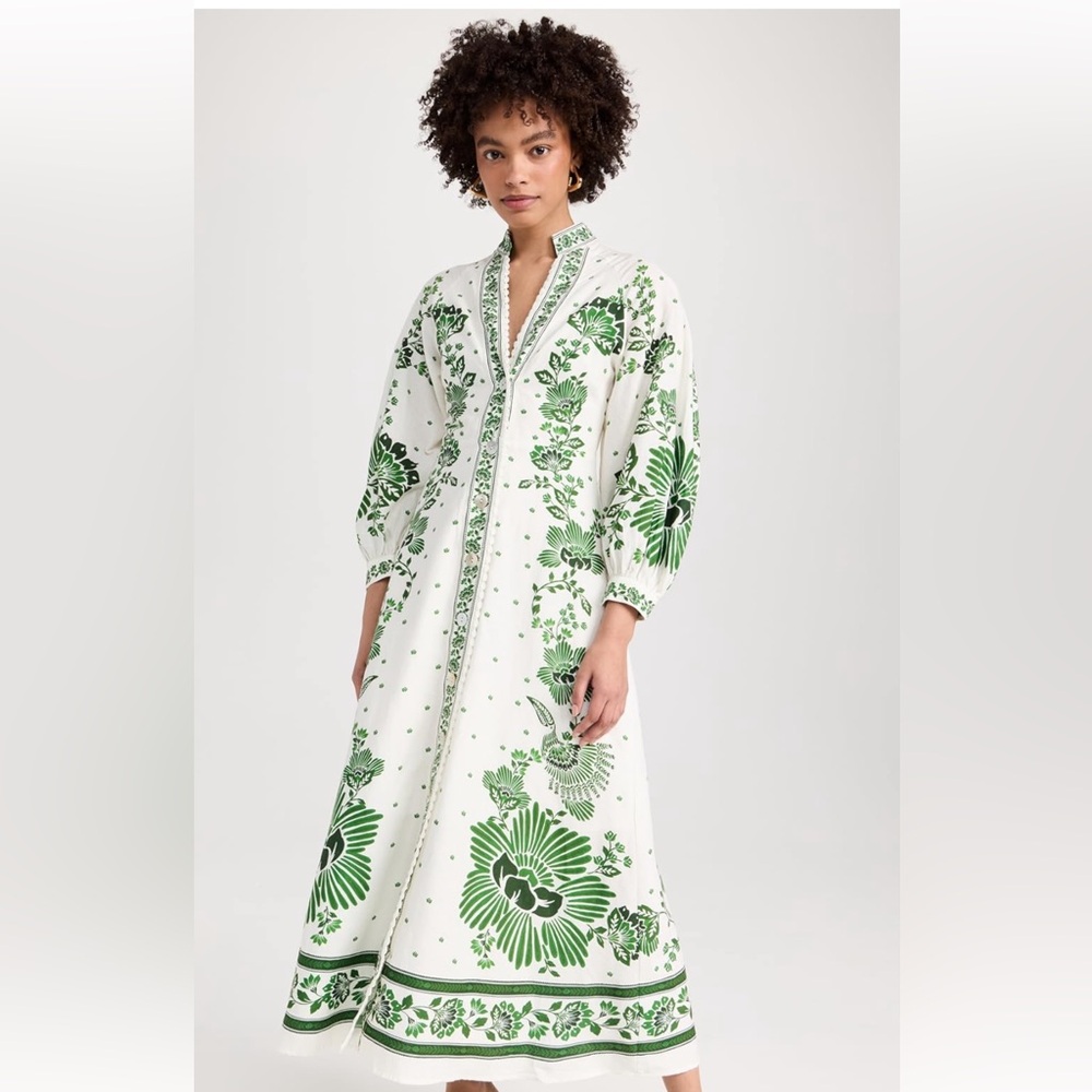 Farm Rio Forrest Soul Off-White Maxi Dress